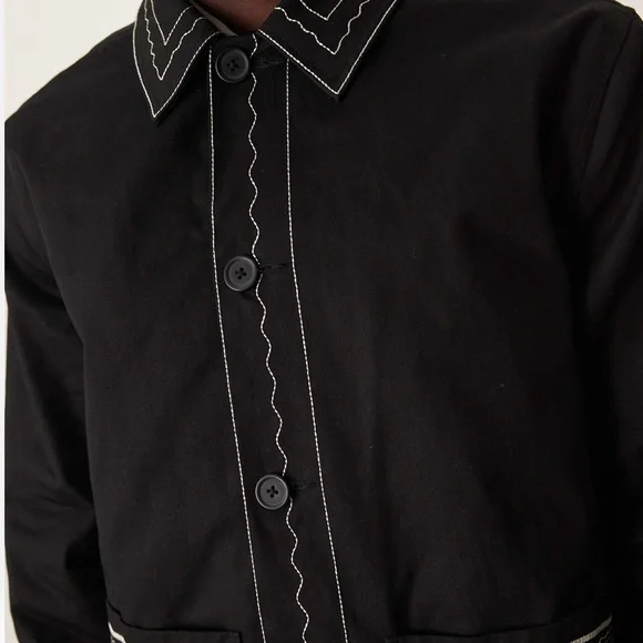 ASOS Design Black Embroidered Jacket - Picture 2 of 3